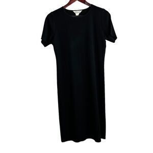 Exclusively MISOOK Classic Black Knit Short Sleeve Shift Dress Size Small